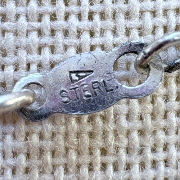 VTG Sterling Silver 925 Teardrop Turquoise Bezel Set Pendant Necklace 22" Length - Picture 8 of 13